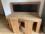 Steigerhout bureau met krijtbord + twee stoeltjes, Kinderen en Baby's, Ophalen, Gebruikt, Overige typen
