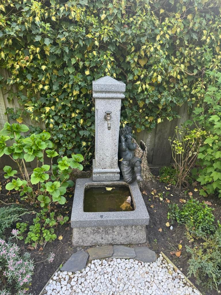 Waterornament met kraan, Tuin en Terras, Waterpartijen en Fonteinen, Ophalen, Gebruikt, Graniet, Waterornament