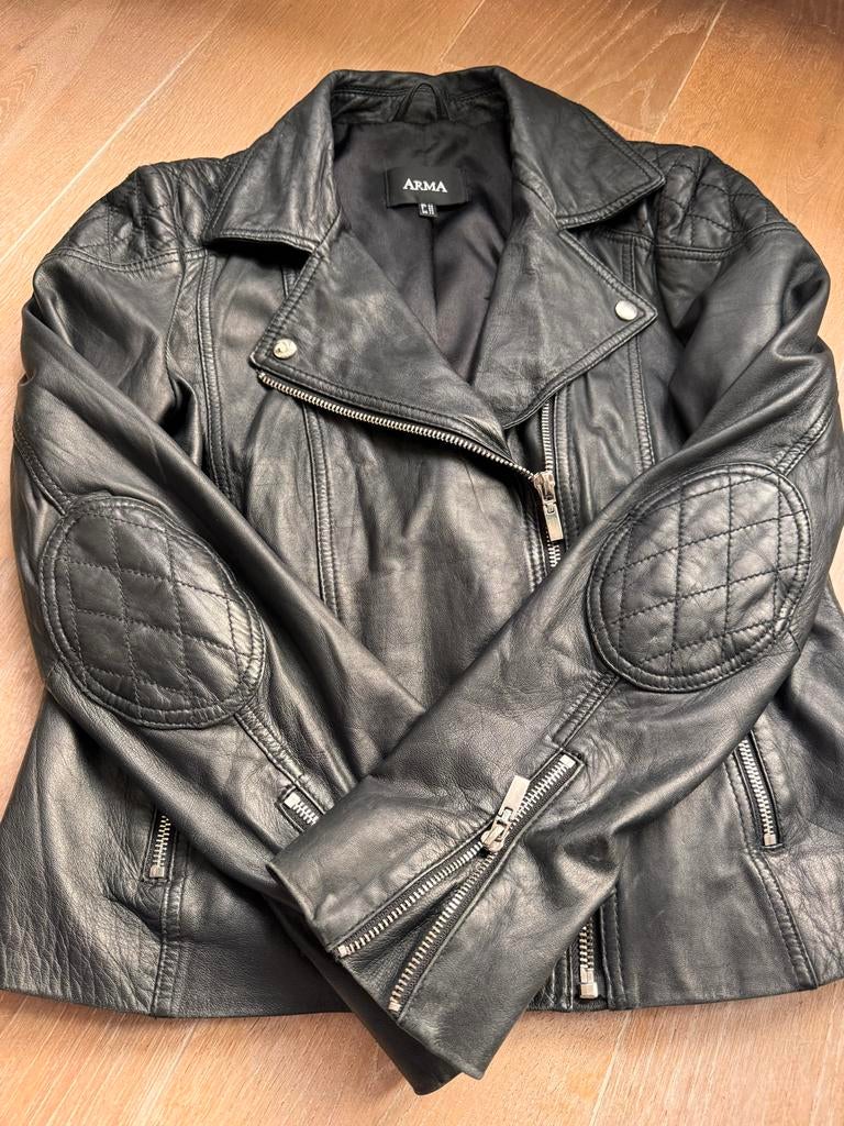 Arma bikerjas leer 40 zwart, Ophalen of Verzenden, Gedragen, Maat 38/40 (M), Zwart