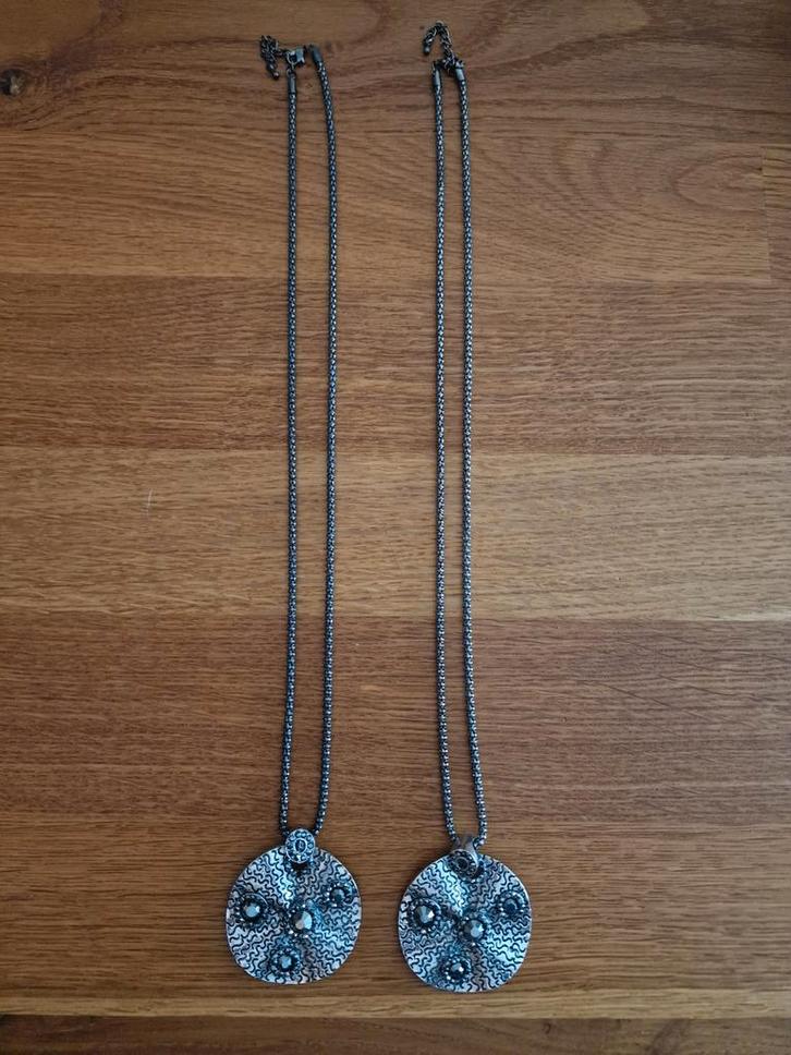 NIEUW 2X lange ketting met hanger allergeen, Sieraden, Tassen en Uiterlijk, Kettingen, Nieuw, Overige materialen, Zilver, Met hanger