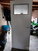 Opdekdeur sluiting met glas 198,5/80 cm Linksdraaiend, Ophalen, Gebruikt, 80 tot 100 cm, Binnendeur