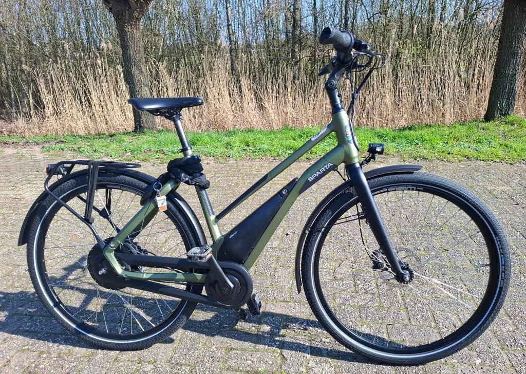 Hippe elektrische Sparta R5te damesfiets/E-bike ✅️, Fietsen en Brommers, Fietsen | Dames | Damesfietsen, Ophalen, Sparta, 53 tot 56 cm