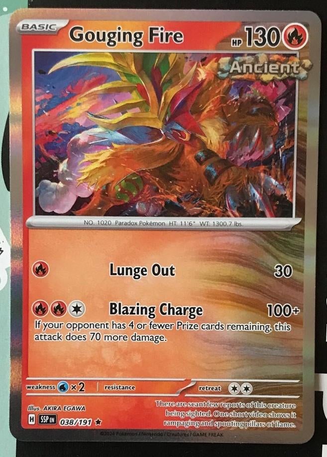 Pokemon - Gouging Fire (SSP 038) Holo rare.., Ophalen of Verzenden, Nieuw, Losse kaart, Foil