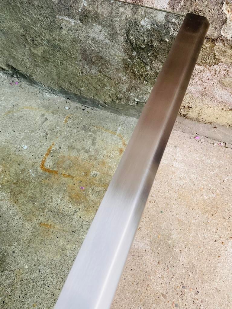 Galotti en Radice Italy glazen bijzettafel , jaren 80, Ophalen