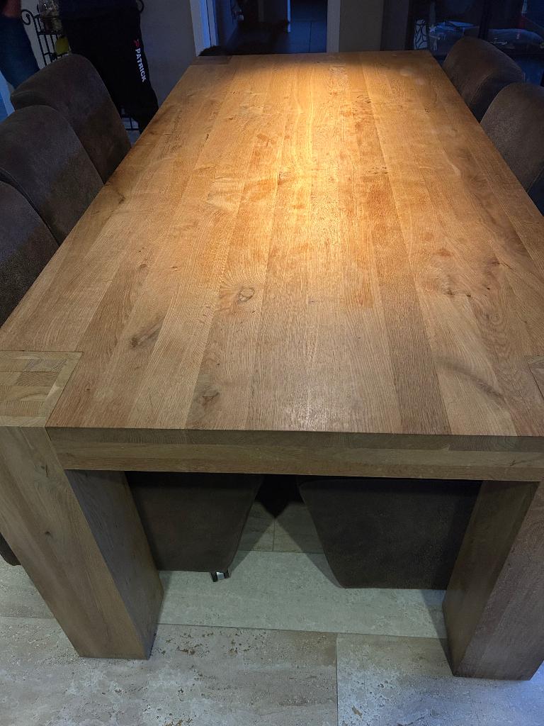 Eettafel met stoelen, Huis en Inrichting, Tafels | Eettafels, 50 tot 100 cm, 200 cm of meer, Rechthoekig, Ophalen of Verzenden