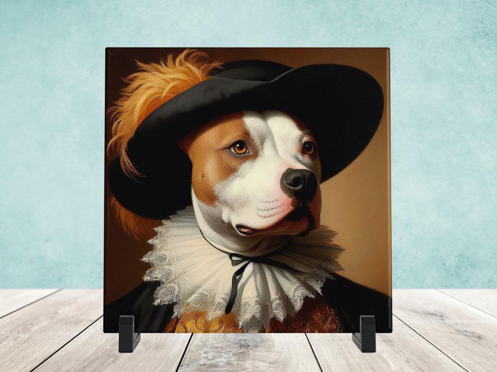Barok Stijl - American Staffordshire Terrier tegel, Huis en Inrichting, Woonaccessoires | Overige, Nieuw, Verzenden