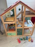Houten Poppenhuis van HEMA met meubels en poppetjes, Ophalen, Zo goed als nieuw, Poppenhuis