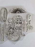 Clearstamps zeemeermin, zomer, Happy Holiday, ongebruikt, Ophalen of Verzenden