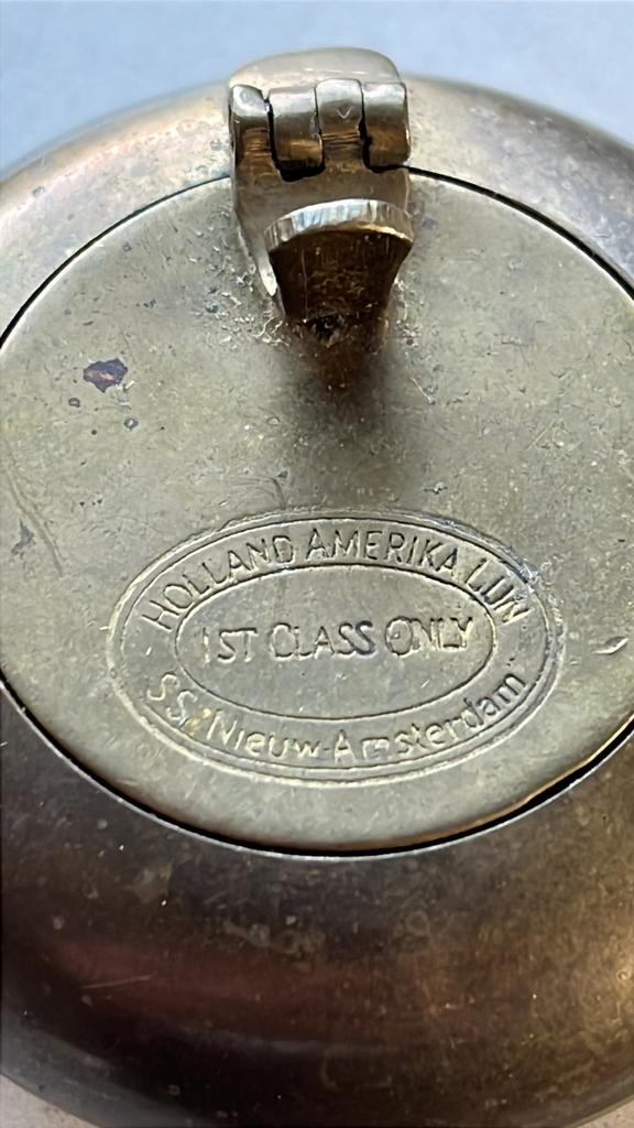 Zak asbak Holland Amerika Lijn 1st Class Only NEW AMSTERDAM, Verzamelen, Rookartikelen, Aanstekers en Luciferdoosjes, Gebruikt