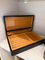 Leren sigaren doos spain spanje leder box houten, Ophalen, Zo goed als nieuw