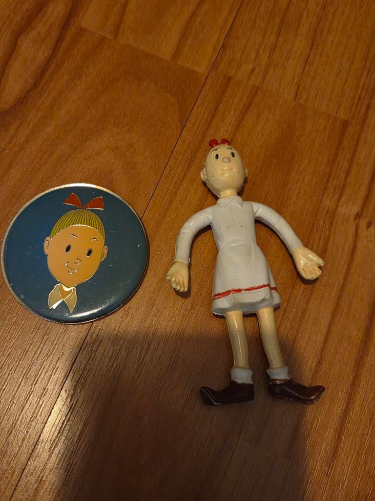 Vintage suske en wiske beeldje en coin, Verzamelen, Ophalen of Verzenden, Gebruikt