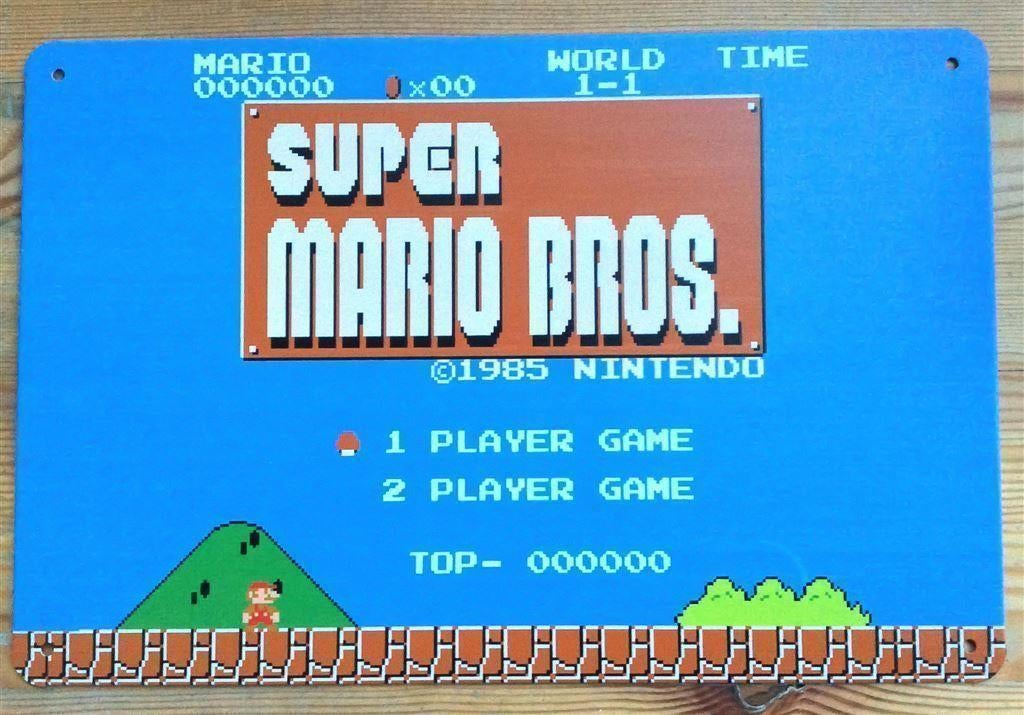 MARIO BROS NES Metalen Nintendo Wandbord Poster, Ophalen of Verzenden, Nieuw