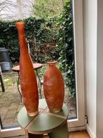 Gezandstraalde glazen vazen - Eco Spaans design, Ophalen, Oranje, Minder dan 50 cm, Glas
