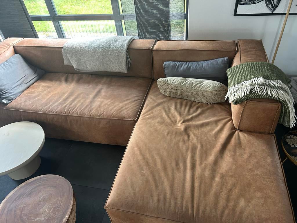 Leren hoekbank, Ophalen, 250 tot 300 cm, Gebruikt, Hoekbank