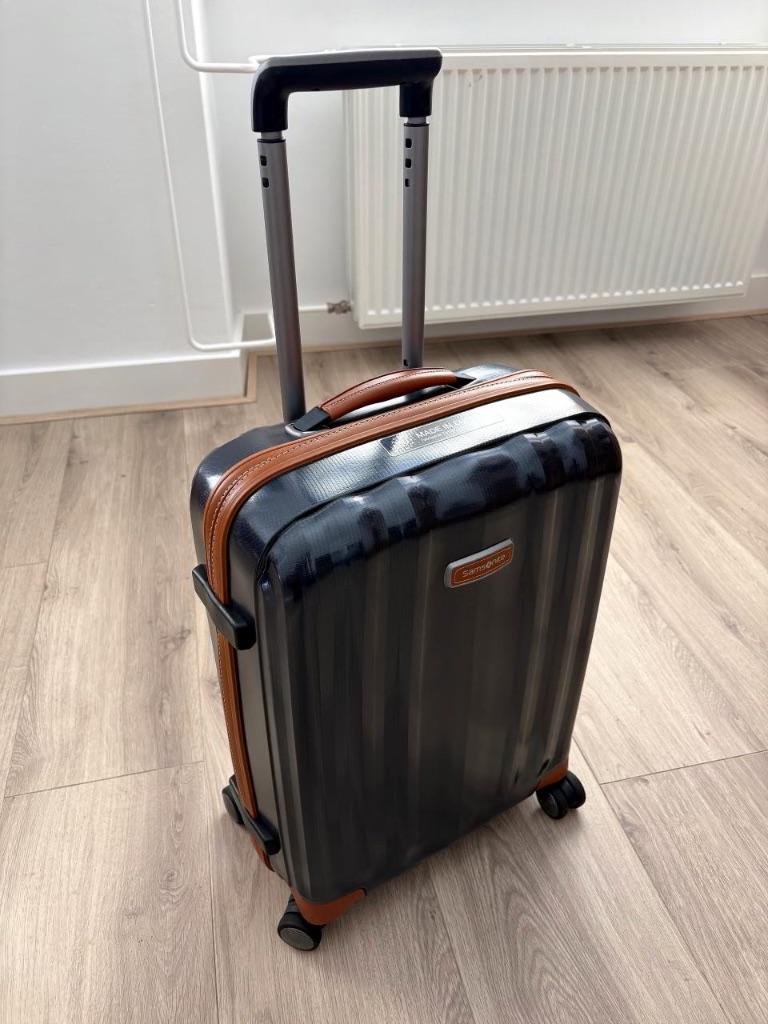 Samsonite Lite-Cube DLX Spinner 55/20 Midnight Blue, Sieraden, Tassen en Uiterlijk, Koffers, Wieltjes, 50 tot 60 cm, Hard kunststof