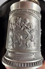 Vintage Tinnen Bierpul met Gedetailleerde Reliëfafbeeldingen, Antiek en Kunst, Ophalen of Verzenden