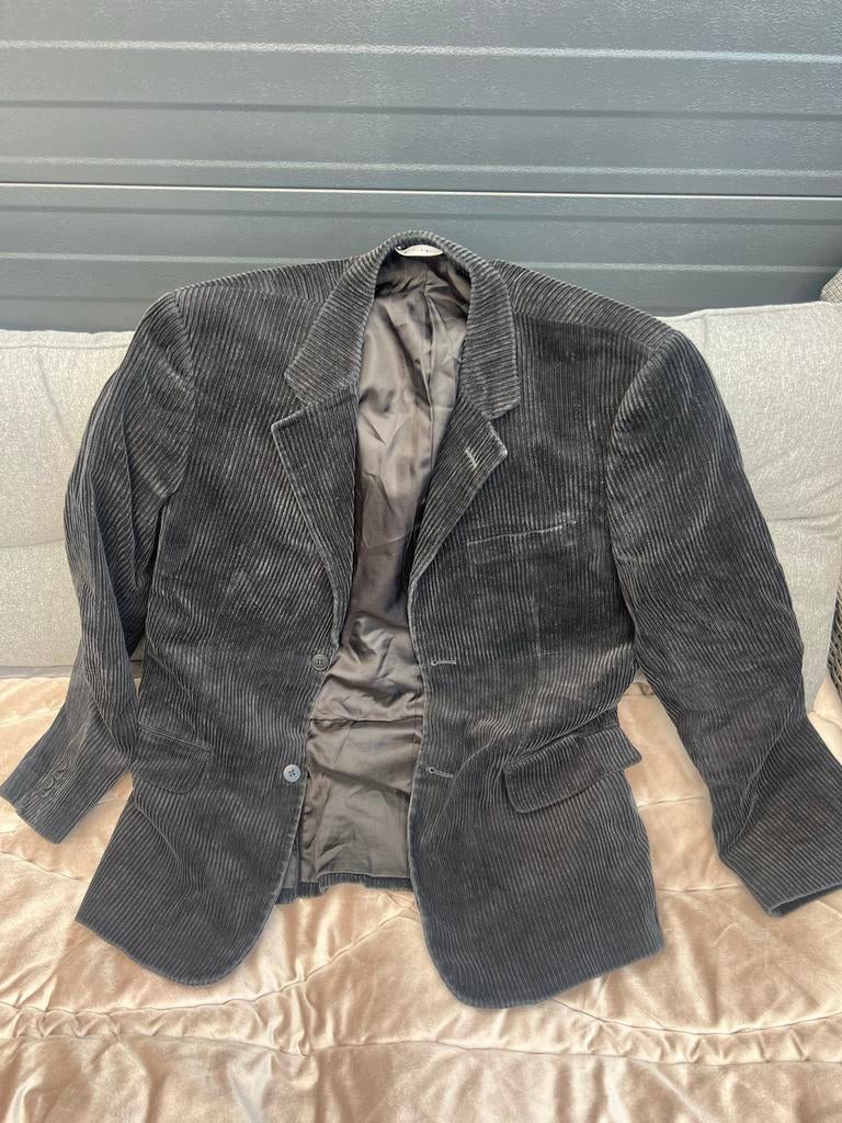 Carter & Davis ribfluwelen colbert - Maat L, Kleding | Heren, Ophalen of Verzenden, Zo goed als nieuw, Maat 52/54 (L), Grijs