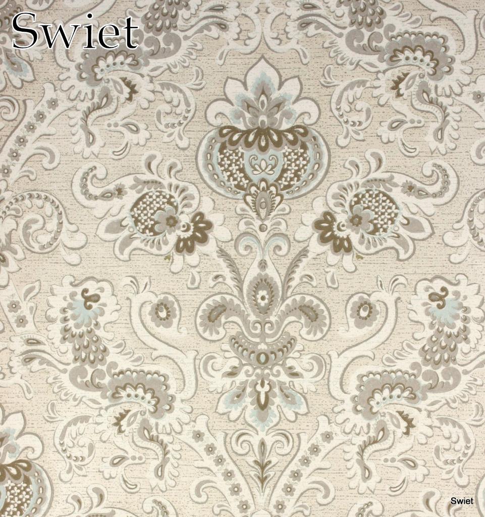 6529 barok vintagebehang  wallpaper grijs blauw wit swiet, Ophalen of Verzenden, 25 tot 50 m², Blauw