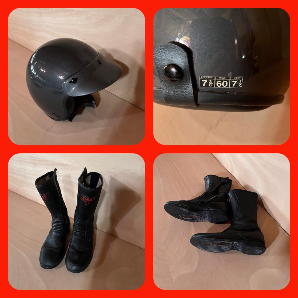 165.   Motor Laarzen MQP en Jethelm, Motoren, Kleding | Motorkleding, Ophalen of Verzenden, Tweedehands, Laarzen