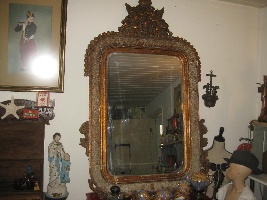 antieken spiegel, Antiek en Kunst, Antiek | Spiegels, Ophalen, Rechthoekig