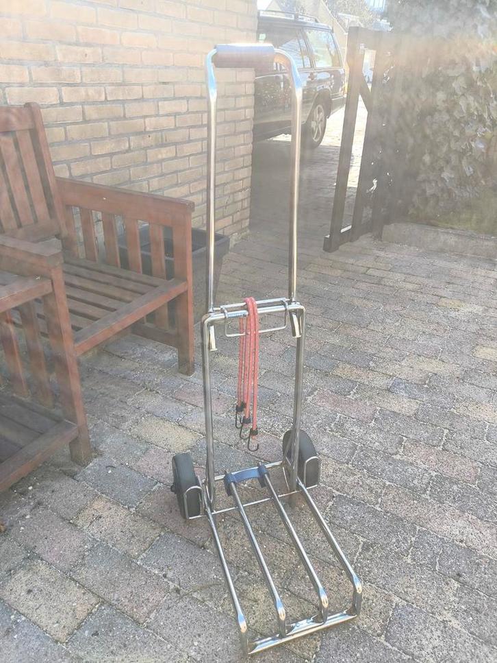 Inklapbare bagagetrolley met elastieken en haken, Caravans en Kamperen, Bolderkarren, Gebruikt, Opvouwbaar, Ophalen