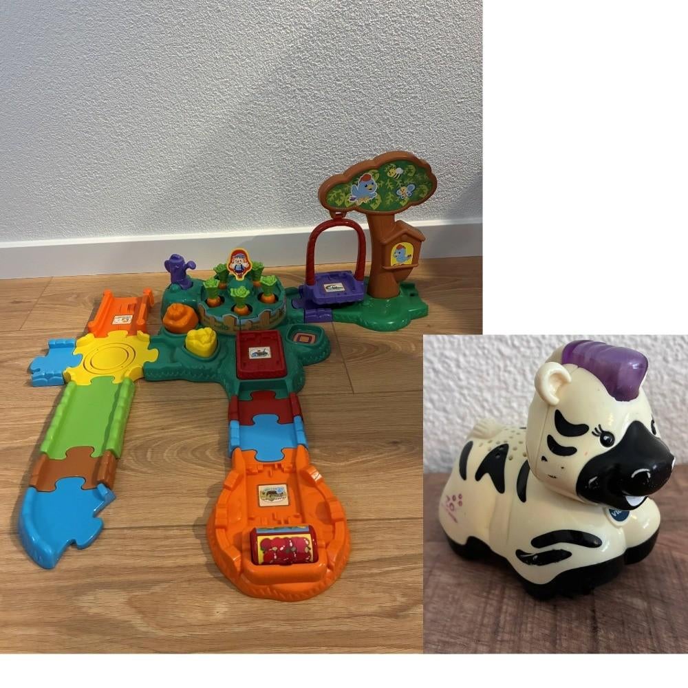 Vtech Zoef Zoef dieren avonturenpaden / baan + Zoey Zebra., Kinderen en Baby's, Speelgoed | Vtech, Gebruikt, 6 maanden tot 2 jaar