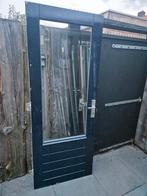 Hardhouten buitendeur. 82.5x211cm. Dubbelglas., Ophalen, Gebruikt, 80 tot 100 cm, Buitendeur