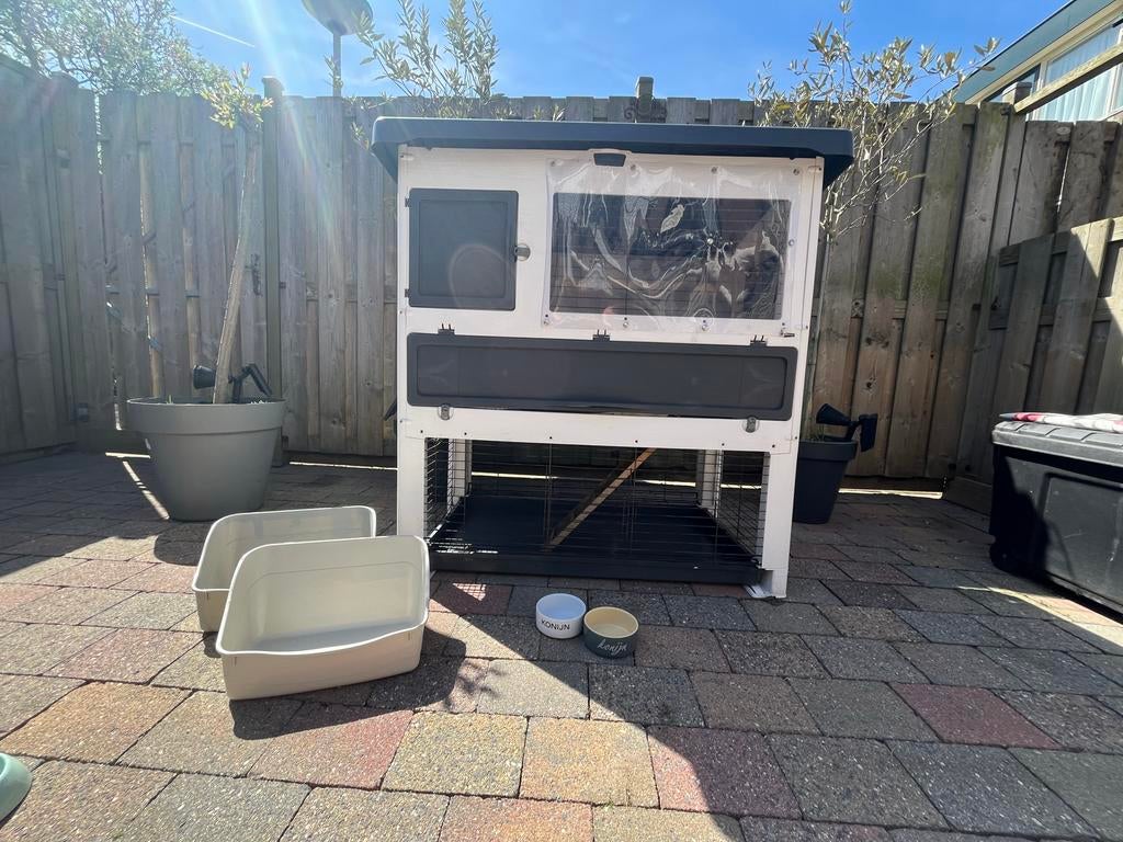 Konijnenhok, Dieren en Toebehoren, Ophalen, 110 cm of meer, Zo goed als nieuw, 90 cm of meer