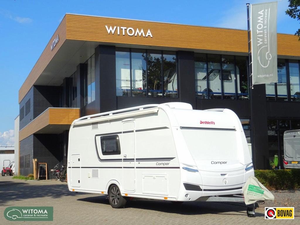 Dethleffs Camper 500 QSK airco mover etuiluifel, Caravans en Kamperen, Caravans, Bedrijf, Treinzit, Dethleffs, Dwarsbed, Dwars-stapelbed