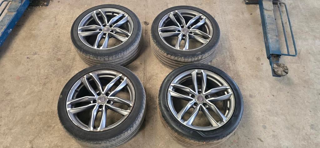 Set van 4 Audi velgen met banden, Auto-onderdelen, Banden en Velgen, 18 inch, 245 mm, Ophalen of Verzenden, Band(en)