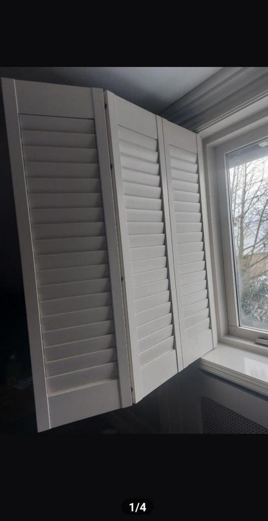 Houten shutters 3 x, Ophalen of Verzenden, Wit, Minder dan 100 cm