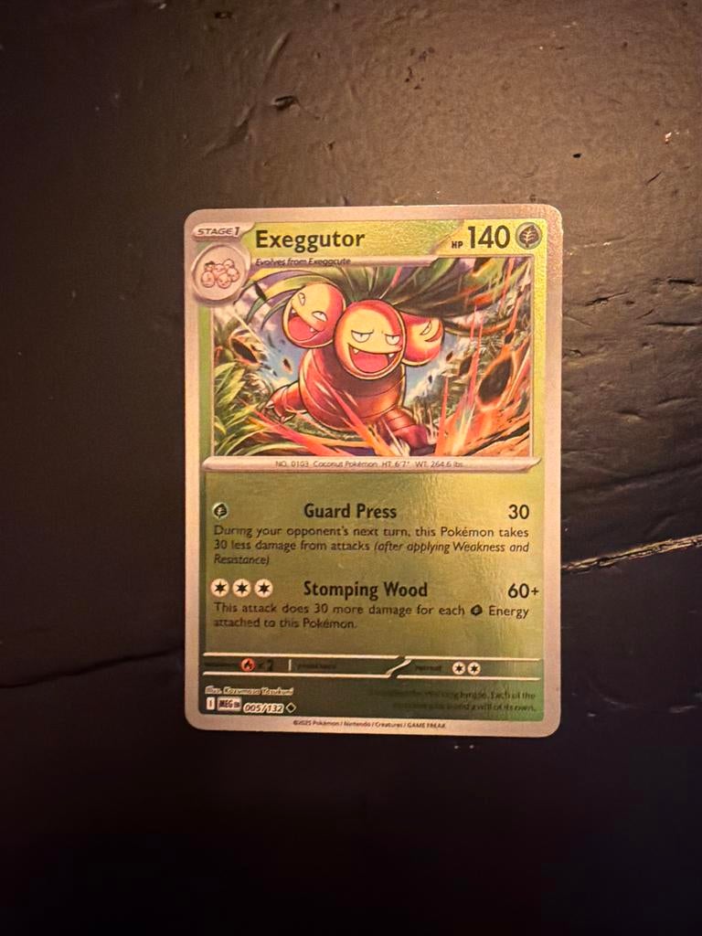 Exeggutor #5 Reverse Holo Pokémon Kaart, Ophalen of Verzenden, Zo goed als nieuw, Losse kaart, Foil