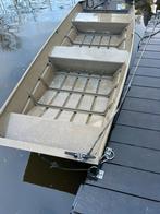 G3 1436 platbodem boot + 5 pk suzuki 4 takt kortstaart, Watersport en Boten, Ophalen, Tot 10 pk, Aluminium, Zo goed als nieuw