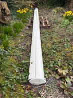 Zonnescherm geel/wit, ca. 4 meter breed (defect), Tuin en Terras, Zonneschermen, Ophalen, Gebruikt, Elektrisch, 150 tot 300 cm