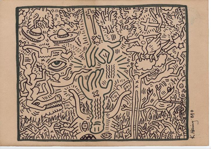 Keith Haring Artwork, Antiek en Kunst, Kunst | Designobjecten, Verzenden