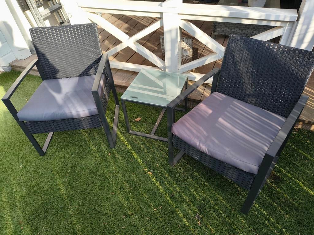 Tuinset met twee stoelen en bijzettafel, Tuin en Terras, Tuinsets en Loungesets, Ophalen of Verzenden