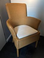 Vintage brocante Lloyd Loom armstoel perfecte staat, Huis en Inrichting, Stoelen, Ophalen, Gebruikt, Bruin, Hout