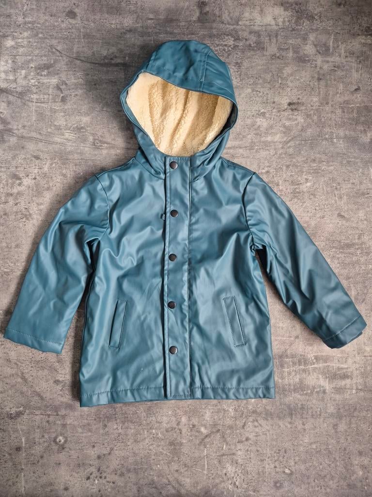 Kobalt blauwe gevoerde regenjas van Hema maat 98/104, Gebruikt, Jongen of Meisje, Ophalen of Verzenden, Hema
