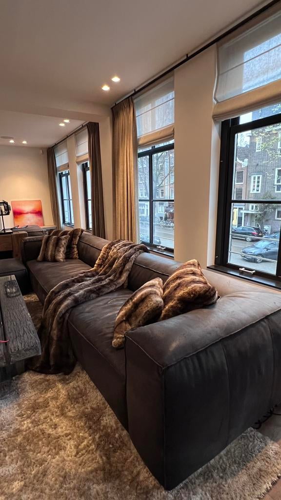 Timothy Oulton Designer Sofa & Pouf 3m85cm, Huis en Inrichting, Ophalen, Zo goed als nieuw, 75 tot 100 cm