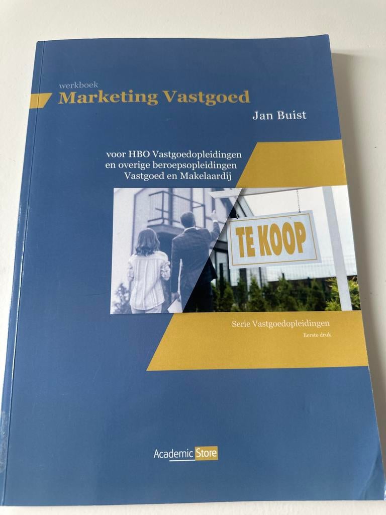 Werkboek Marketing Vastgoed - eerste druk, Ophalen of Verzenden, Zo goed als nieuw