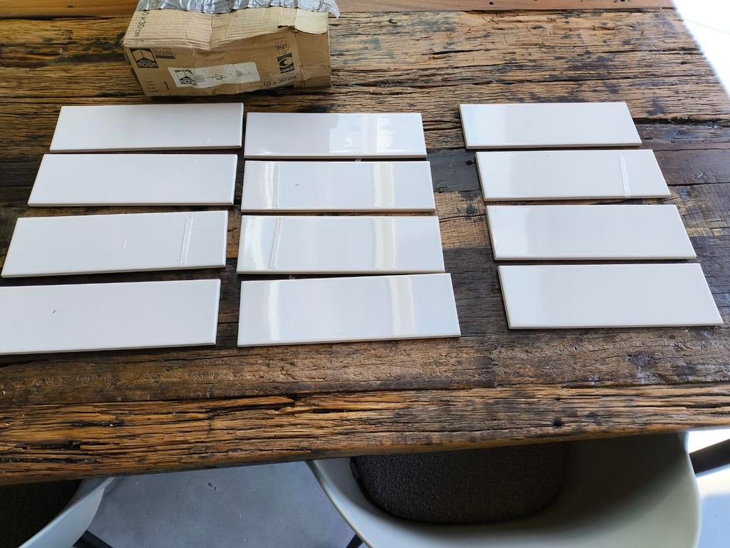 12 crème wandtegels 10x30 cm - Royal Mosa, Ophalen of Verzenden
