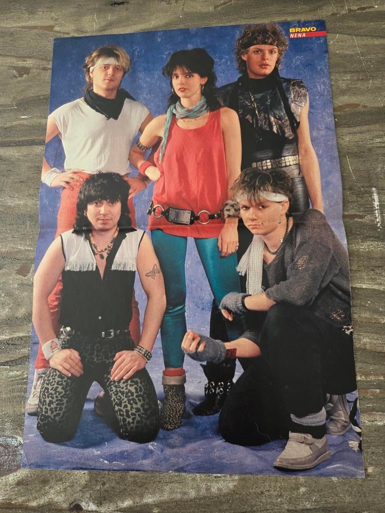 80s Poster van de Duitse band NENA, Ophalen of Verzenden, A1 t/m A3, Film en Tv
