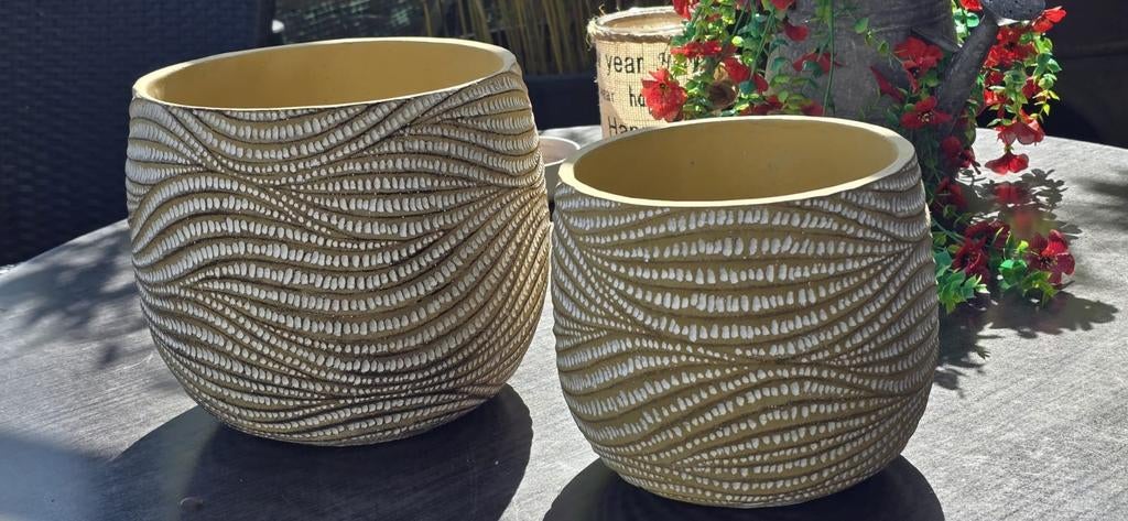 Bloempotten, Tuin en Terras, Bloempotten, Rond, Ophalen of Verzenden, Zo goed als nieuw, Aardewerk