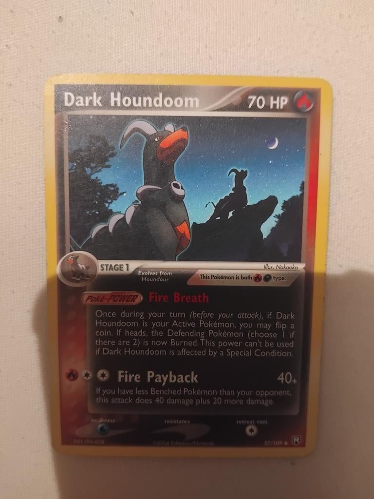 Pokémon Kaart: Dark Houndoom 70 HP, Ophalen of Verzenden, Gebruikt, Losse kaart