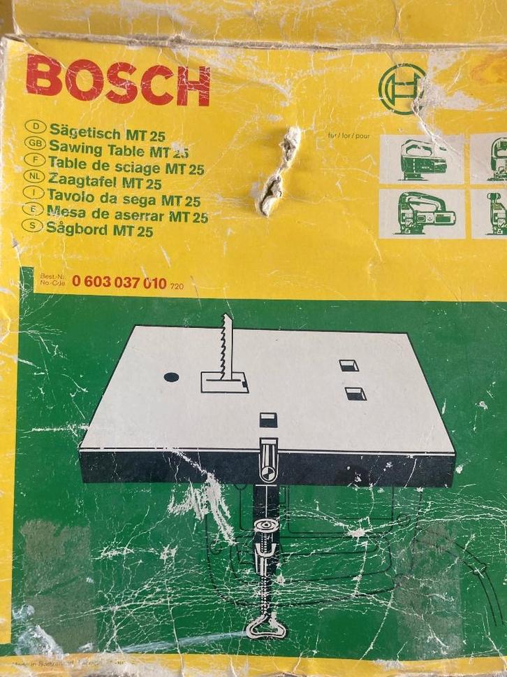 Zaagtafel - Bosch MT 25, Doe-het-zelf en Verbouw, Gereedschap | Zaagmachines, Gebruikt, Overige typen, Minder dan 600 watt, 30 tot 70 mm