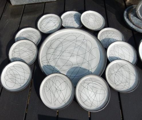 Cor Unum 12 dlg set Carosso ca 1960 ontw Jan Schuurkes, Antiek en Kunst, Antiek | Keramiek en Aardewerk, Ophalen of Verzenden