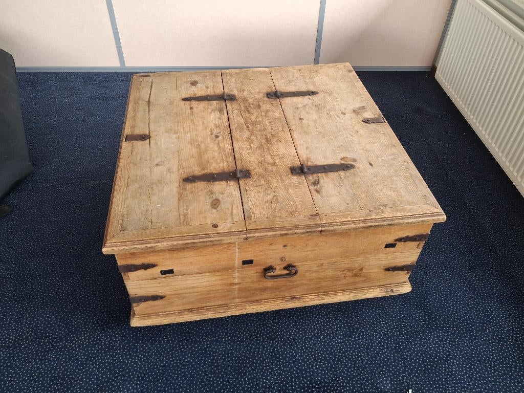 Salontafel hout, Ophalen, Gebruikt, 50 tot 100 cm, Vierkant