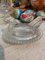 #pasen miniatuur glazen candycontainer paas kip, Gebruikt, T, Ophalen of Verzenden, N