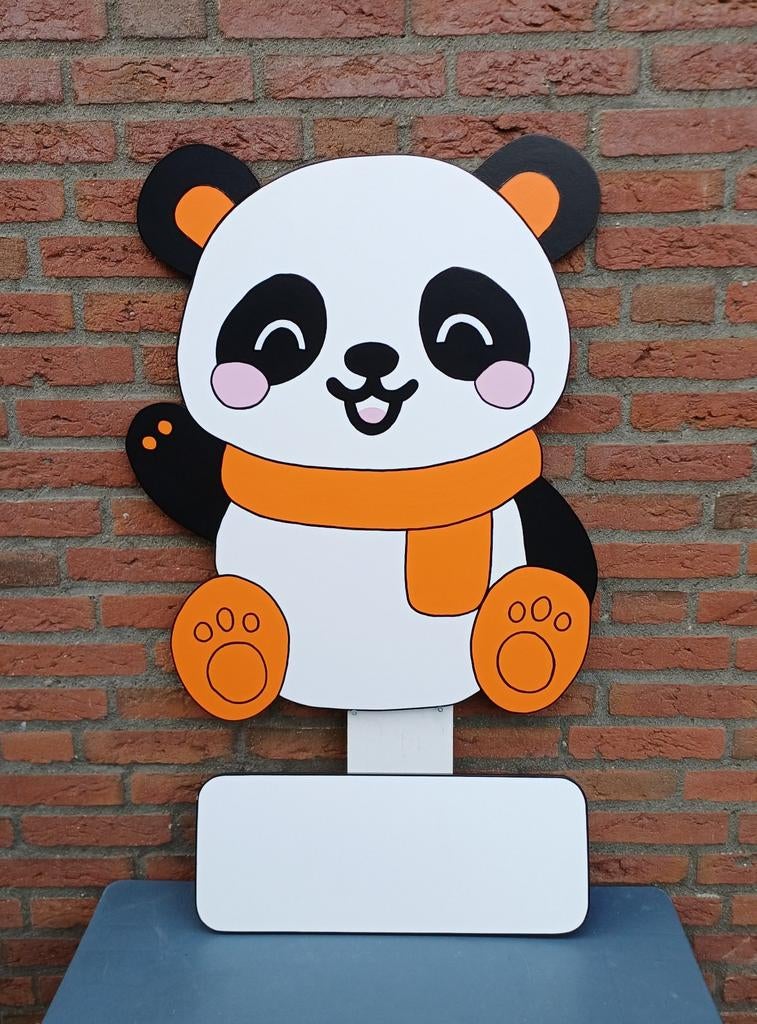 Geboortebord panda inclusief naambord en paal, Kinderen en Baby's, Kraamcadeaus en Geboorteborden, Ophalen, Nieuw, Geboortebord