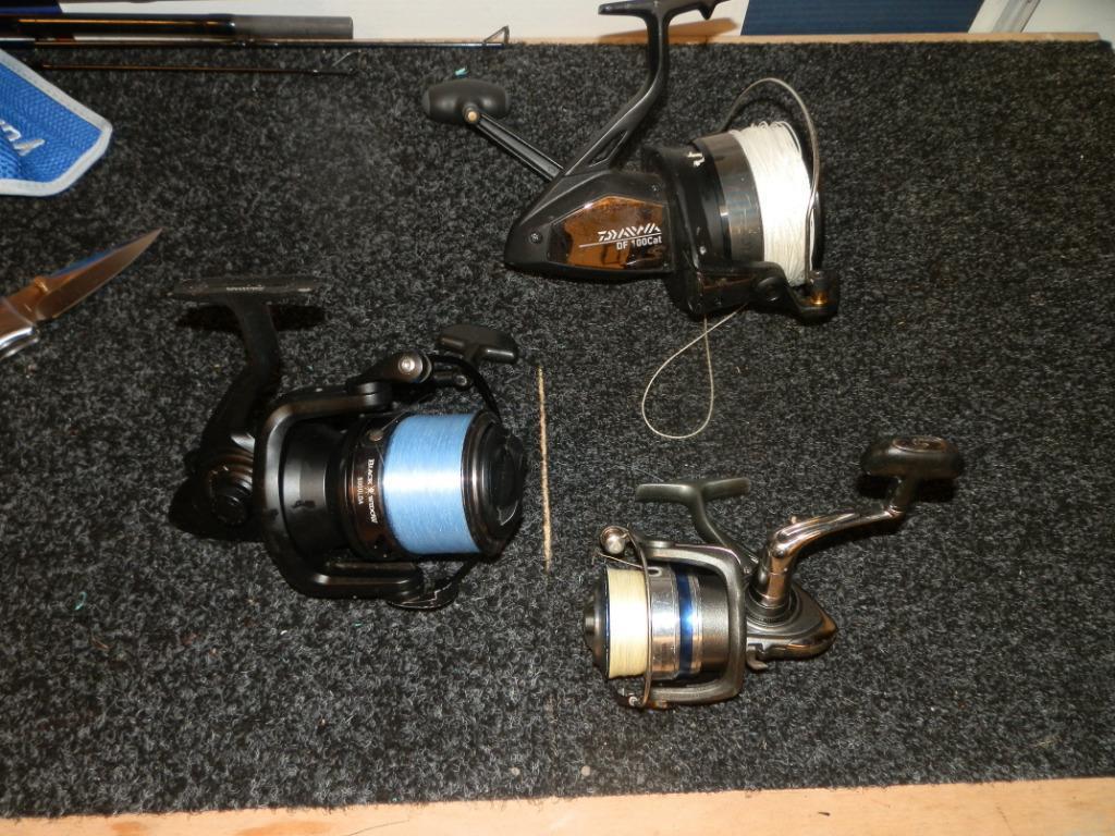 Diawa vismolens DF 100CAT,BLack widow 5000,Megaforce 3000A, Ophalen of Verzenden, Gebruikt, Molen